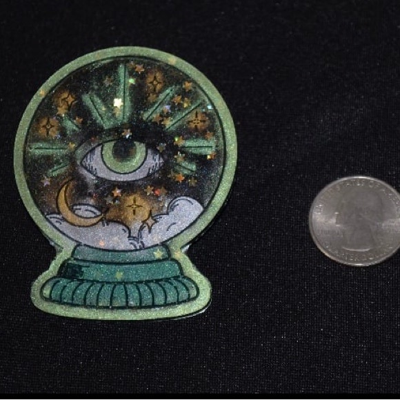 Crystal Ball Brooch - Large Pin - Witchy Jewelry - Crystal Ball Pin - Picture 4 of 4